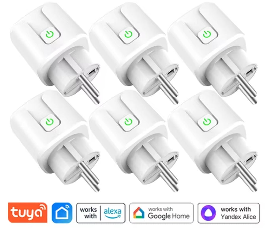 Wifi Smart Plug Sockets 16A EU Plug Tuya Smart Life APP Work with Alexa Google Home Smart-Home Automation EU UK Plug Yandex